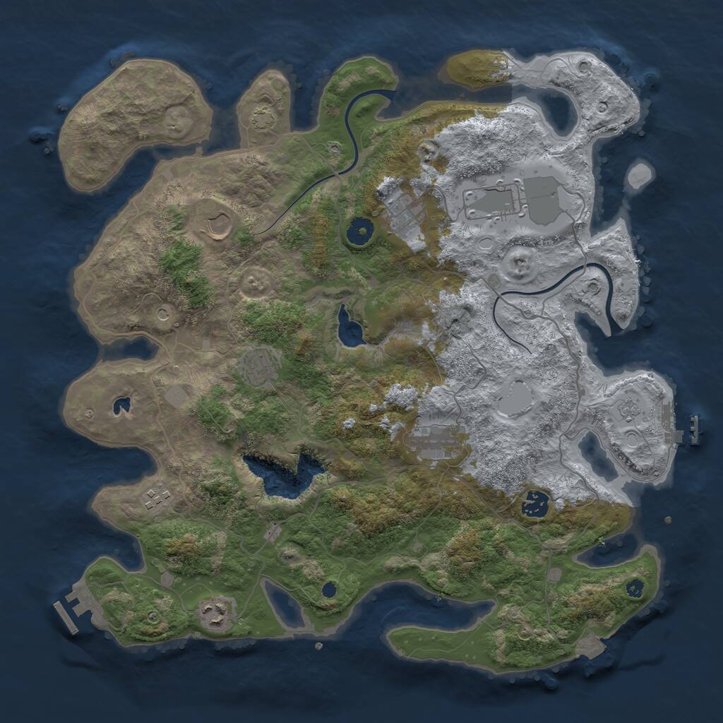Rust Map: Procedural Map, Size: 4000, Seed: 1426348, 14 Monuments