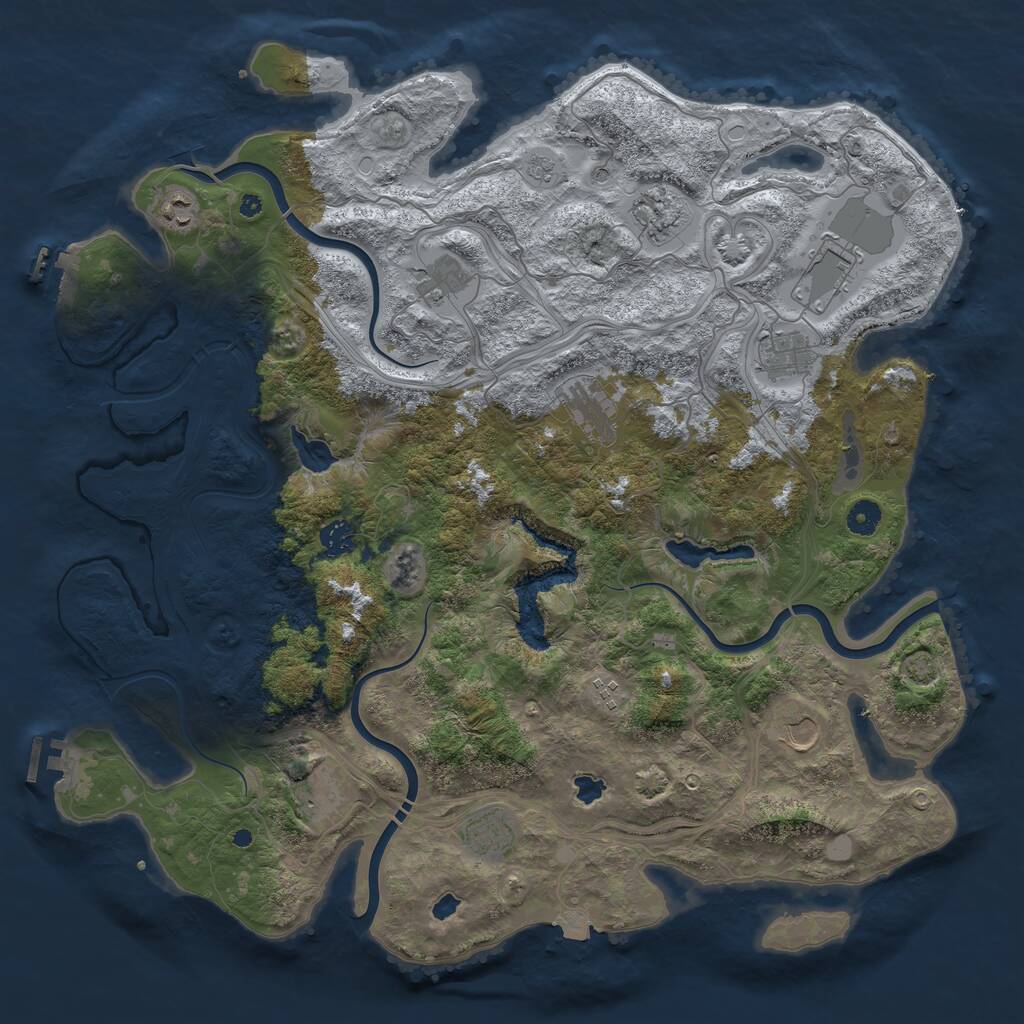 Rust Map: Procedural Map, Size: 4500, Seed: 2943612, 17 Monuments