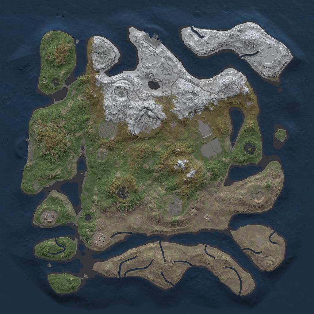 Rust Map: Procedural Map, Size: 4000, Seed: 4206846, 17 Monuments