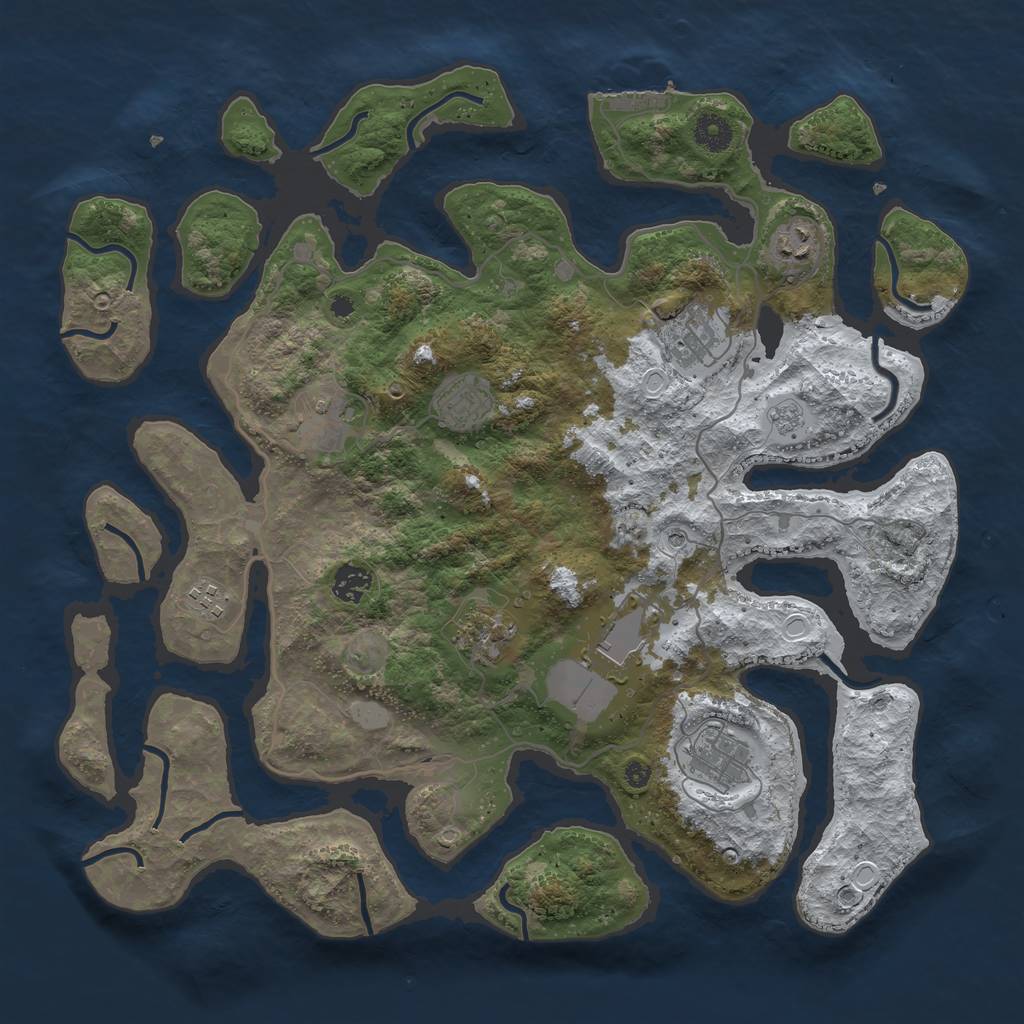 Rust Map: Procedural Map, Size: 4000, Seed: 2046059, 17 Monuments