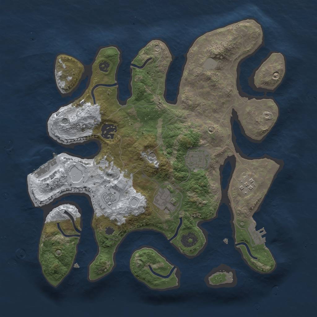 Rust Map: Procedural Map, Size: 3000, Seed: 1779813523, 13 Monuments