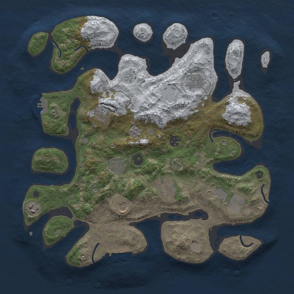 Rust Map: Procedural Map, Size: 4000, Seed: 6175874, 18 Monuments