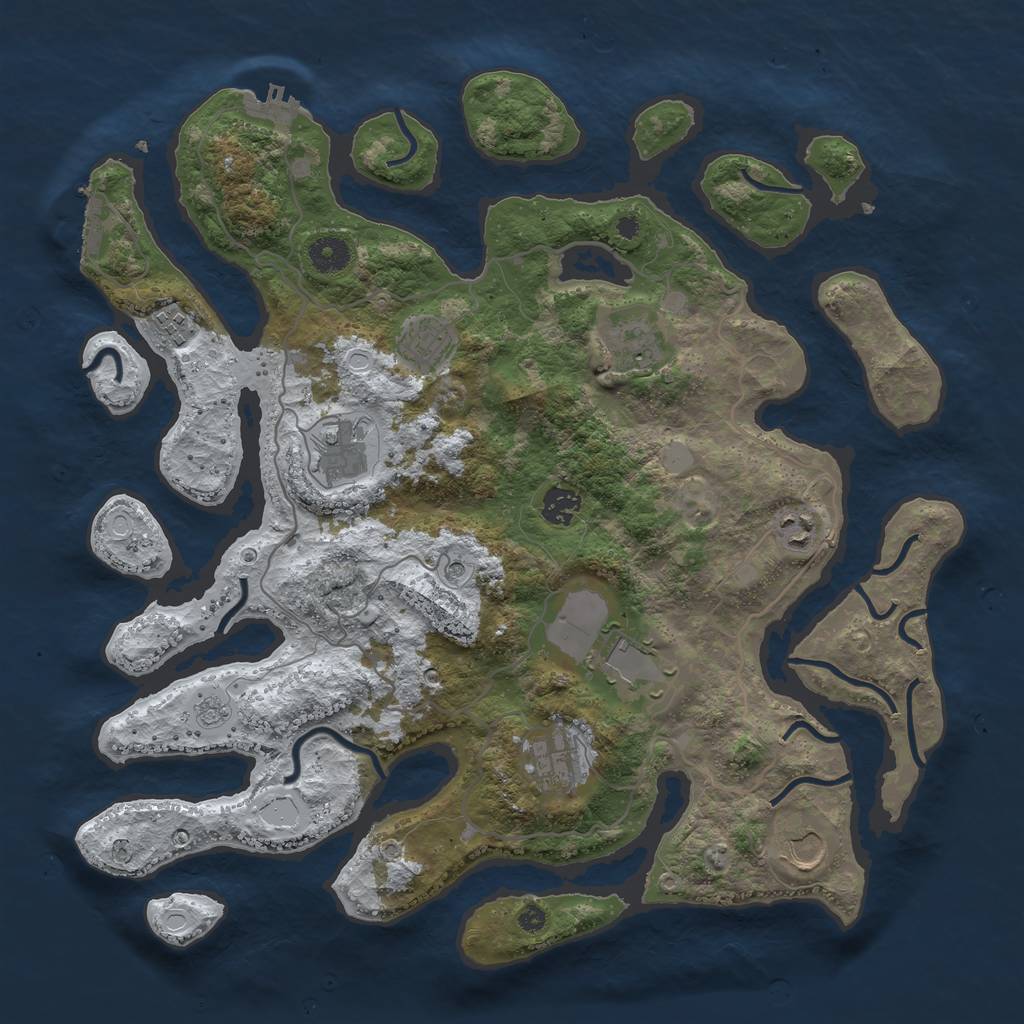 Rust Map: Procedural Map, Size: 4000, Seed: 2116119, 18 Monuments