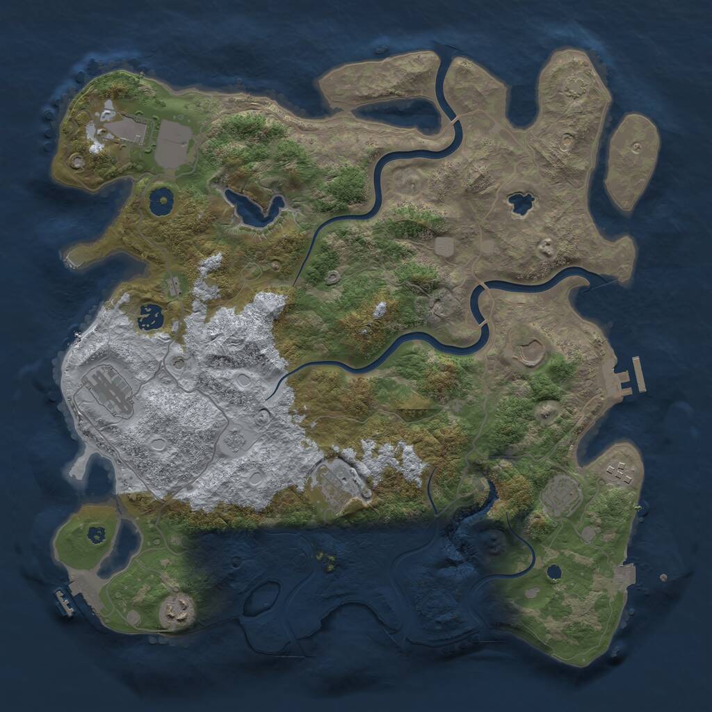 Rust Map: Procedural Map, Size: 4000, Seed: 5460335, 14 Monuments