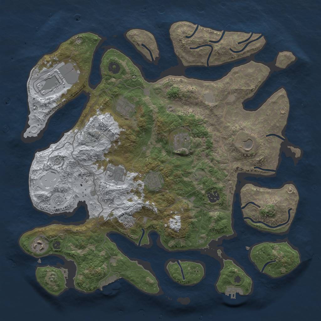 Rust Map: Procedural Map, Size: 4000, Seed: 3482958, 18 Monuments