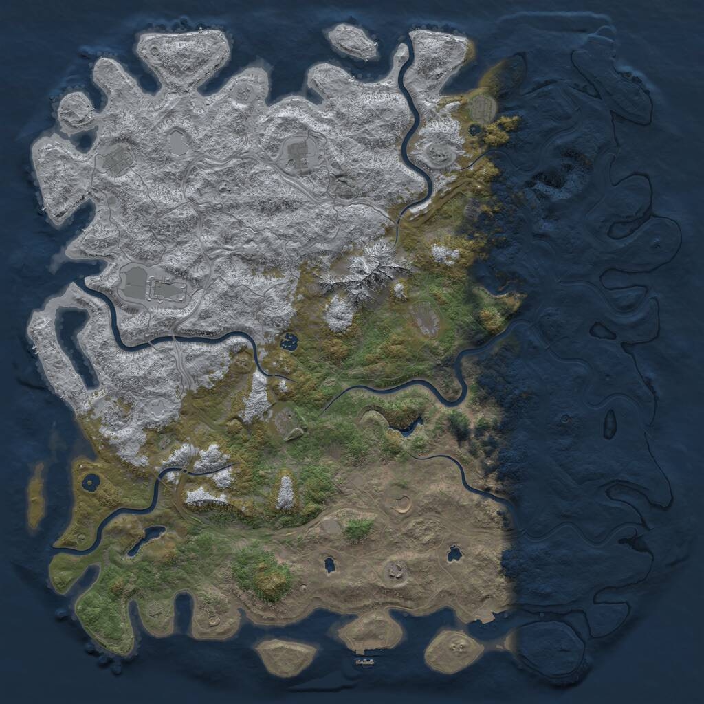 Rust Map: Procedural Map, Size: 6000, Seed: 4268954, 17 Monuments
