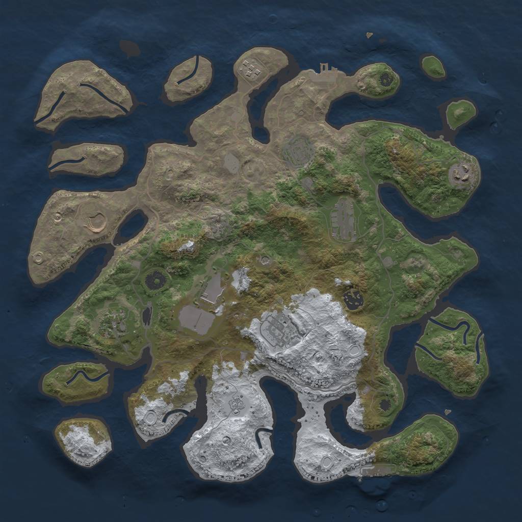 Rust Map: Procedural Map, Size: 4000, Seed: 1064572, 18 Monuments