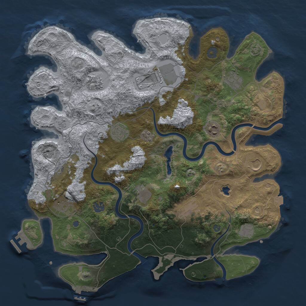 Rust Map: Procedural Map, Size: 4000, Seed: 415879, 19 Monuments