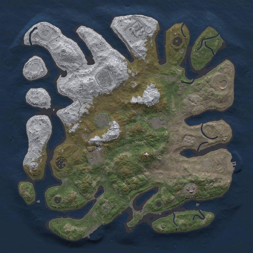 Rust Map: Procedural Map, Size: 4000, Seed: 415879, 18 Monuments