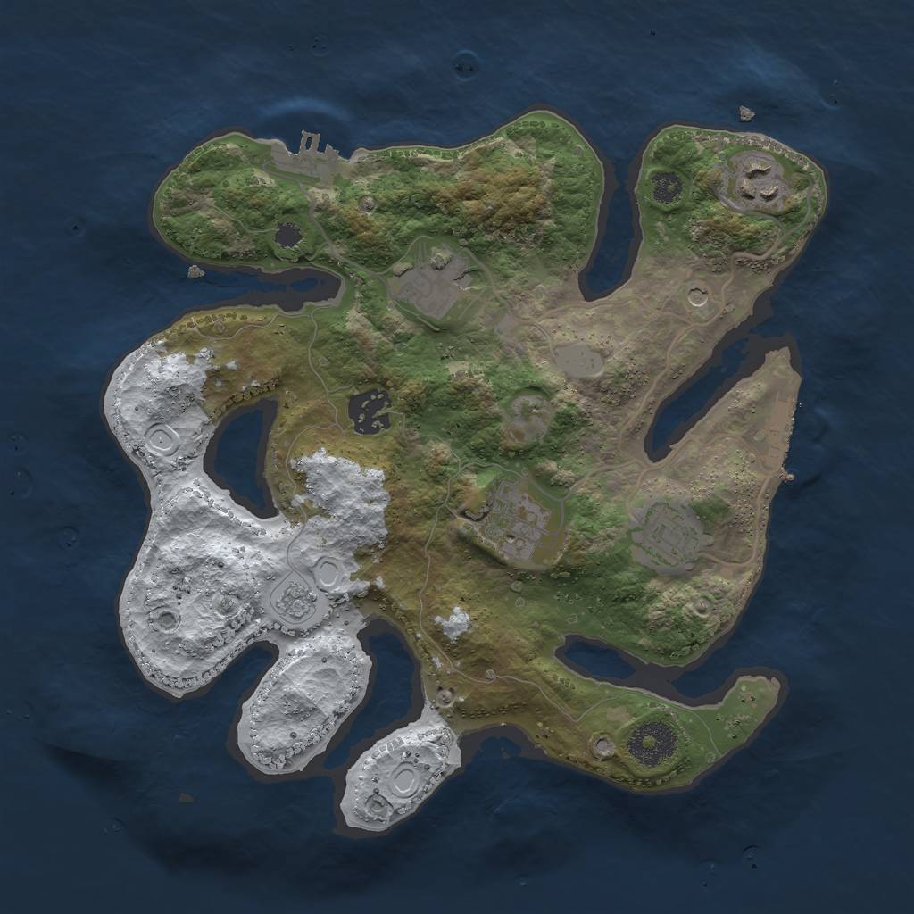 Rust Map: Procedural Map, Size: 3000, Seed: 121738848, 14 Monuments