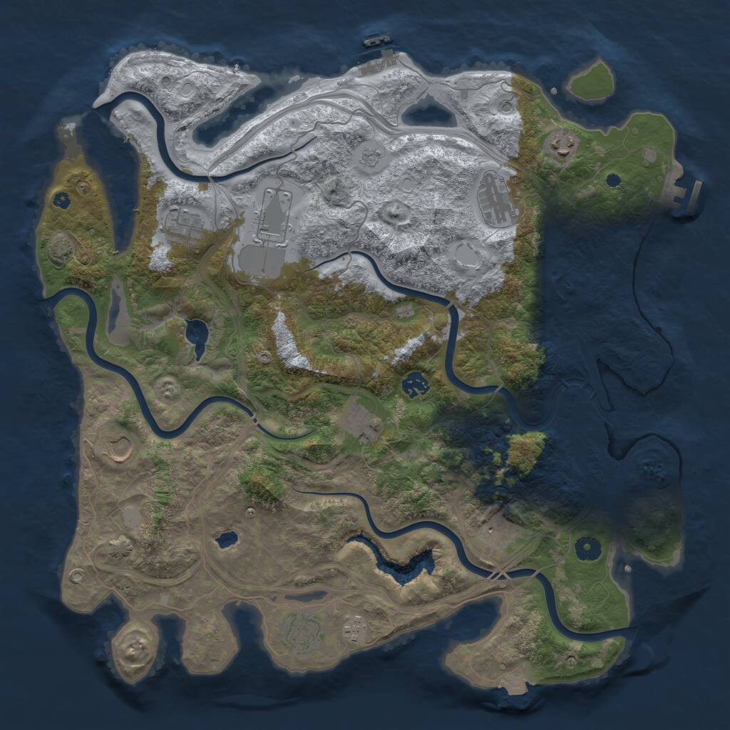 Rust Map: Procedural Map, Size: 4300, Seed: 30902527, 16 Monuments