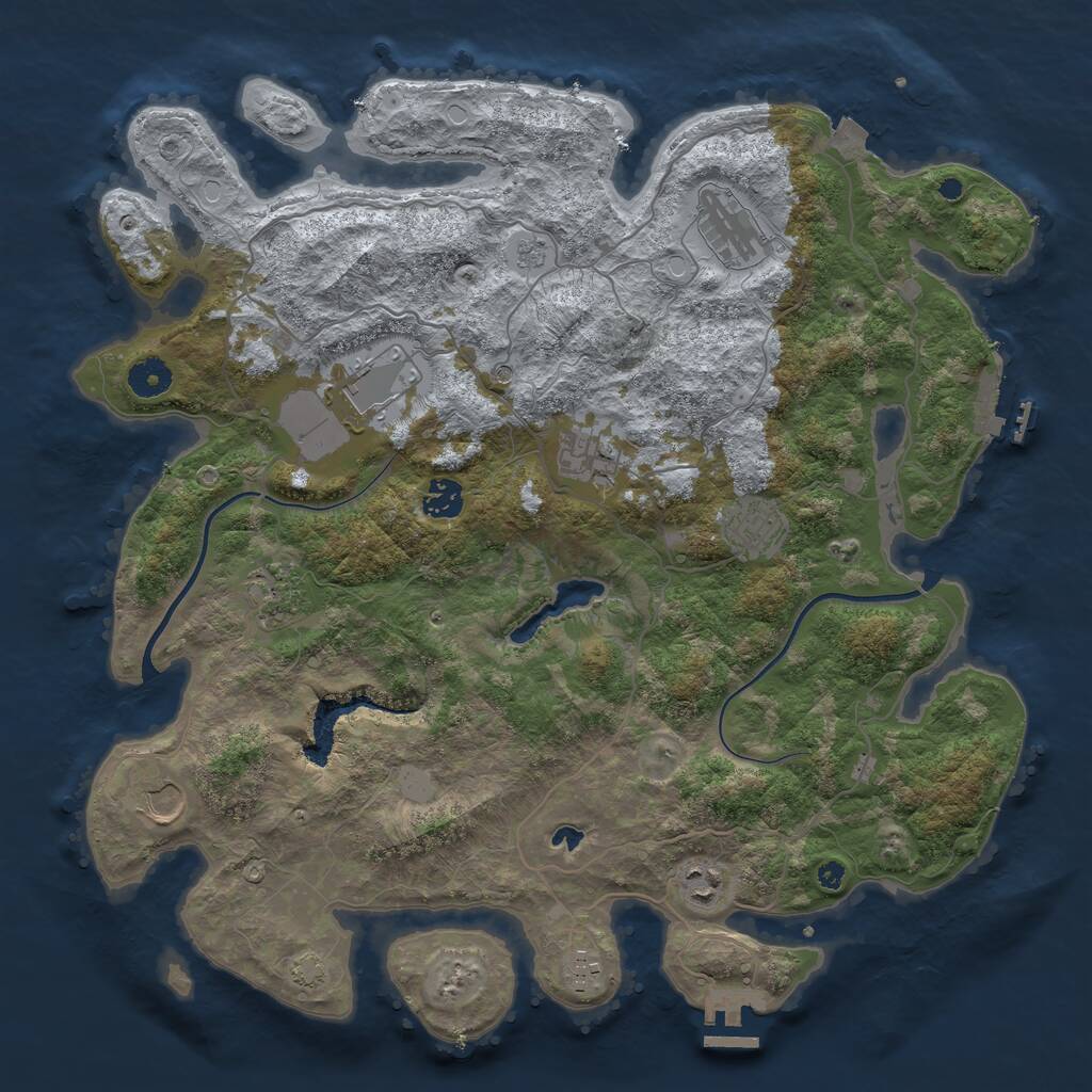 Rust Map: Procedural Map, Size: 4000, Seed: 1548266, 15 Monuments