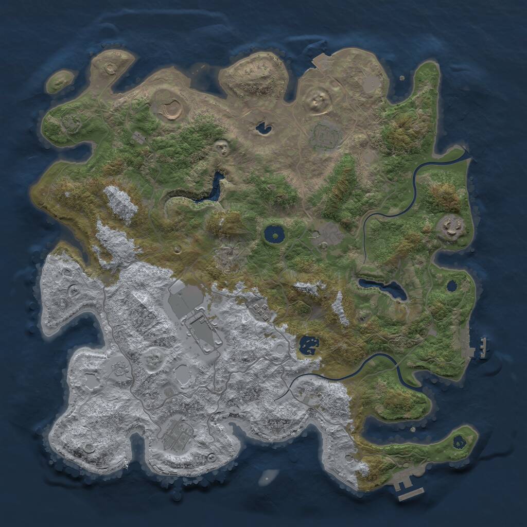 Rust Map: Procedural Map, Size: 4000, Seed: 6187771, 14 Monuments