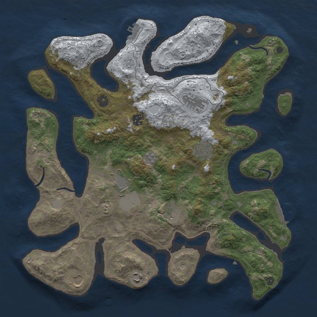 Rust Map: Procedural Map, Size: 4002, Seed: 5815454, 17 Monuments