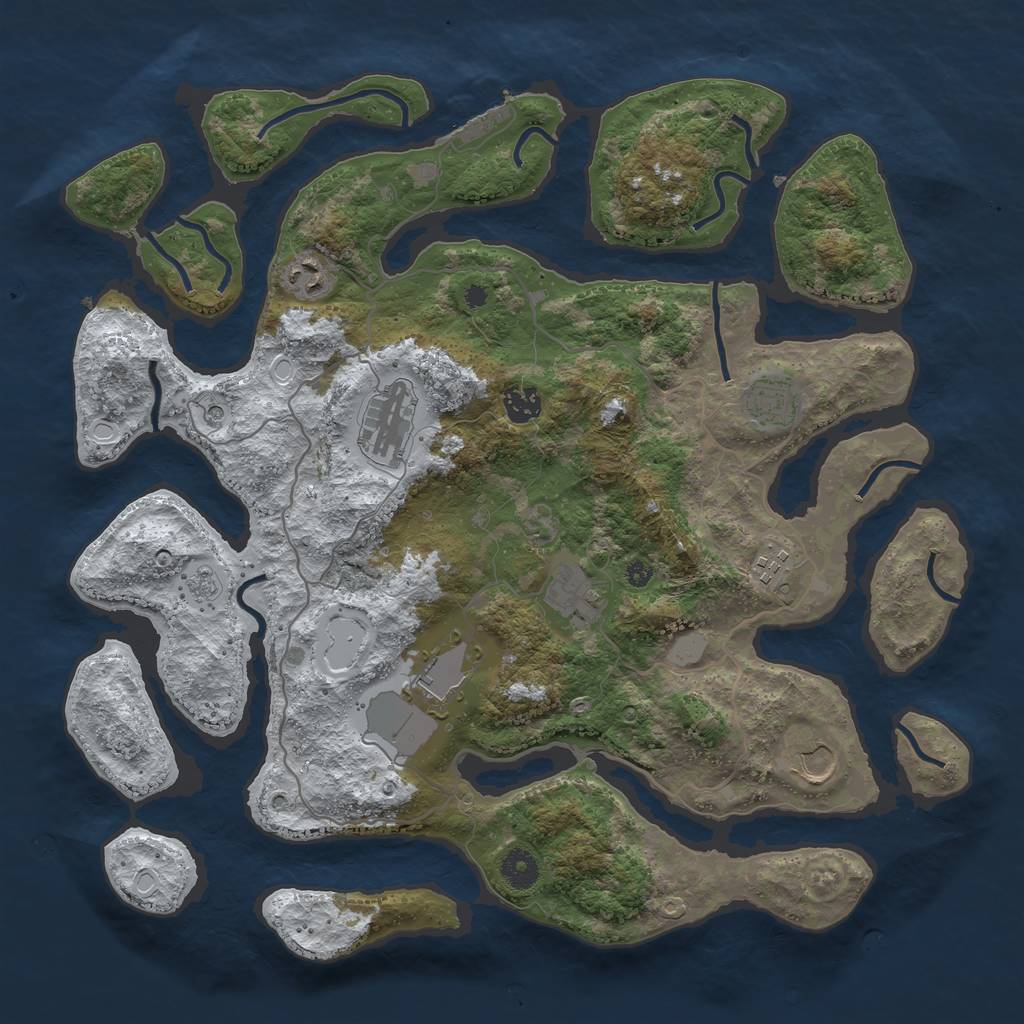 Rust Map: Procedural Map, Size: 4000, Seed: 6268158, 16 Monuments