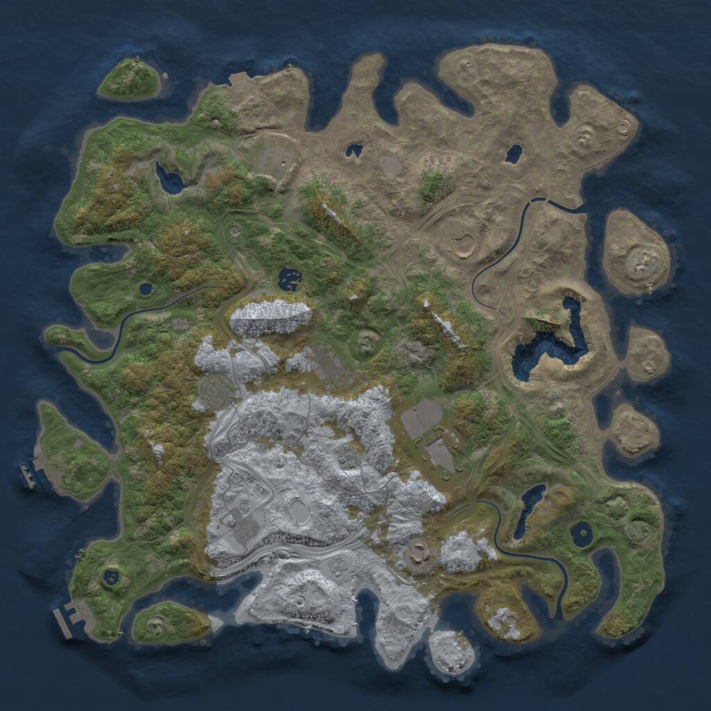 Rust Map: Procedural Map, Size: 4500, Seed: 161049, 15 Monuments