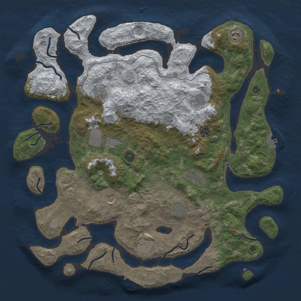 Rust Map: Procedural Map, Size: 4500, Seed: 1087431, 19 Monuments
