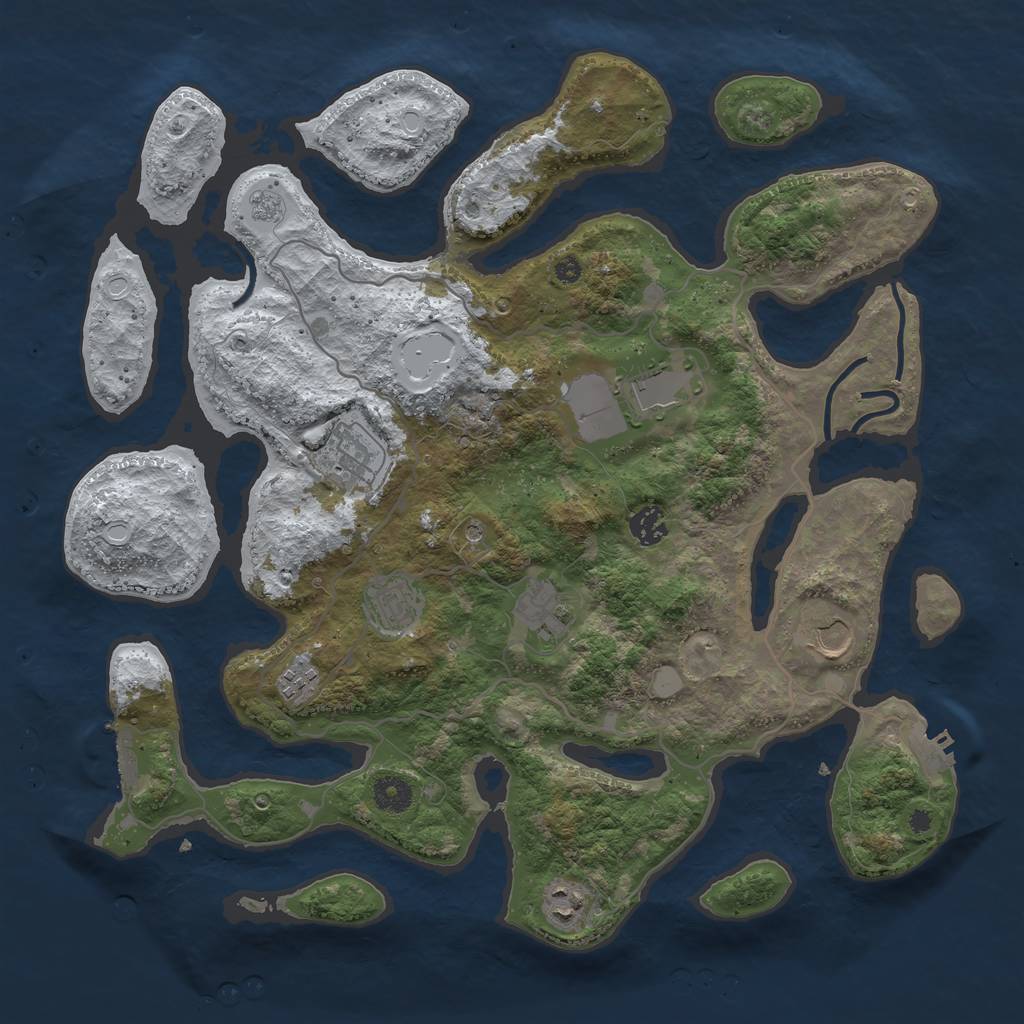 Rust Map: Procedural Map, Size: 4000, Seed: 5619799, 17 Monuments