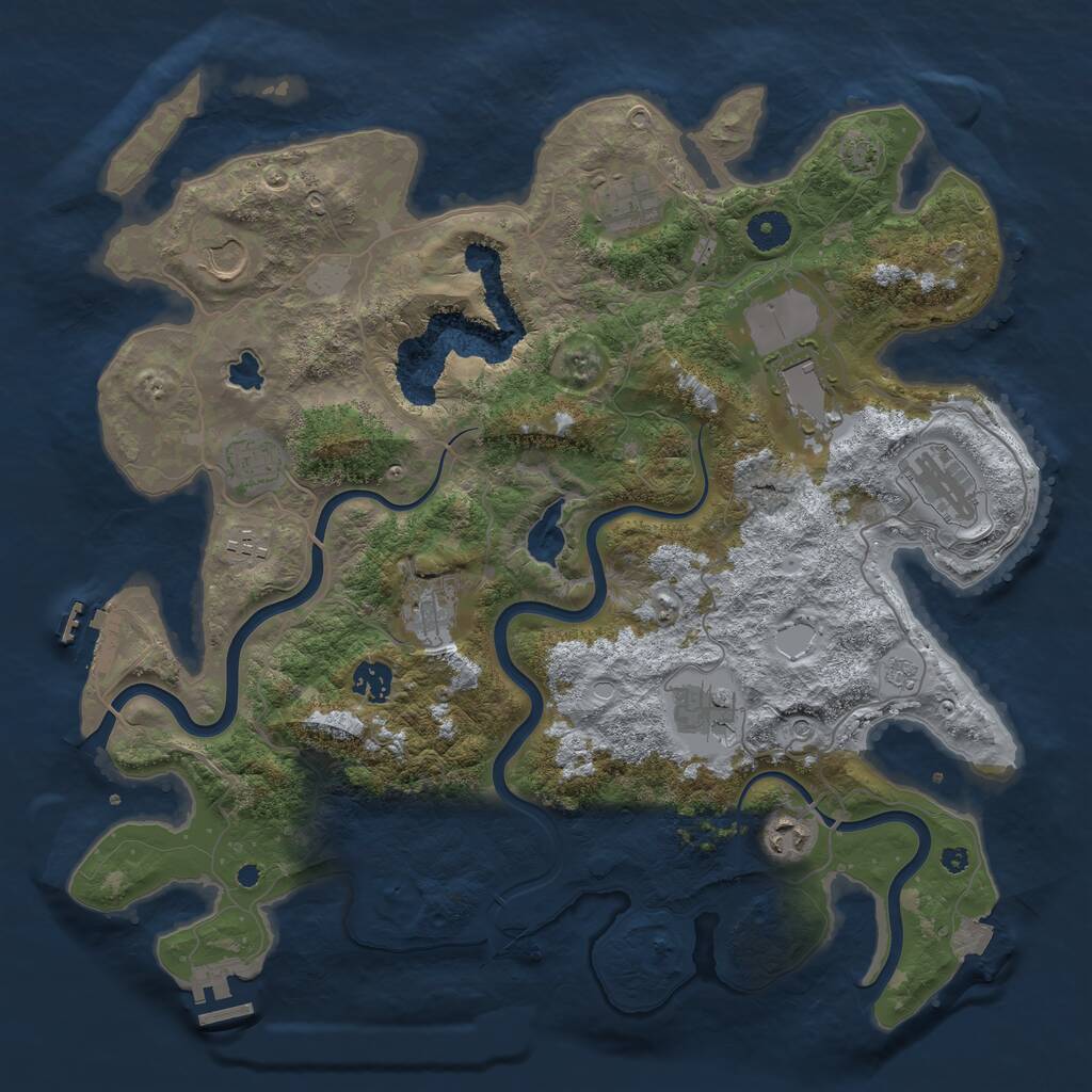 Rust Map: Procedural Map, Size: 4000, Seed: 6386030, 16 Monuments