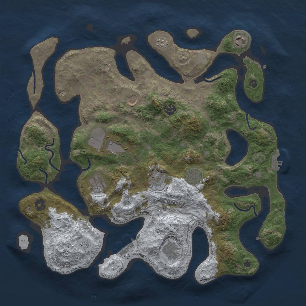 Rust Map: Procedural Map, Size: 4000, Seed: 5889641, 18 Monuments
