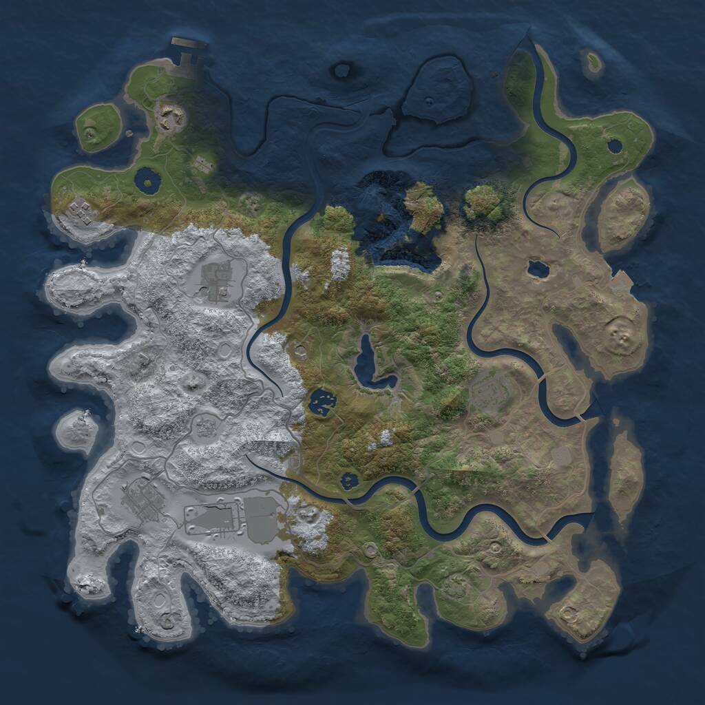 Rust Map: Procedural Map, Size: 4000, Seed: 2781590, 12 Monuments