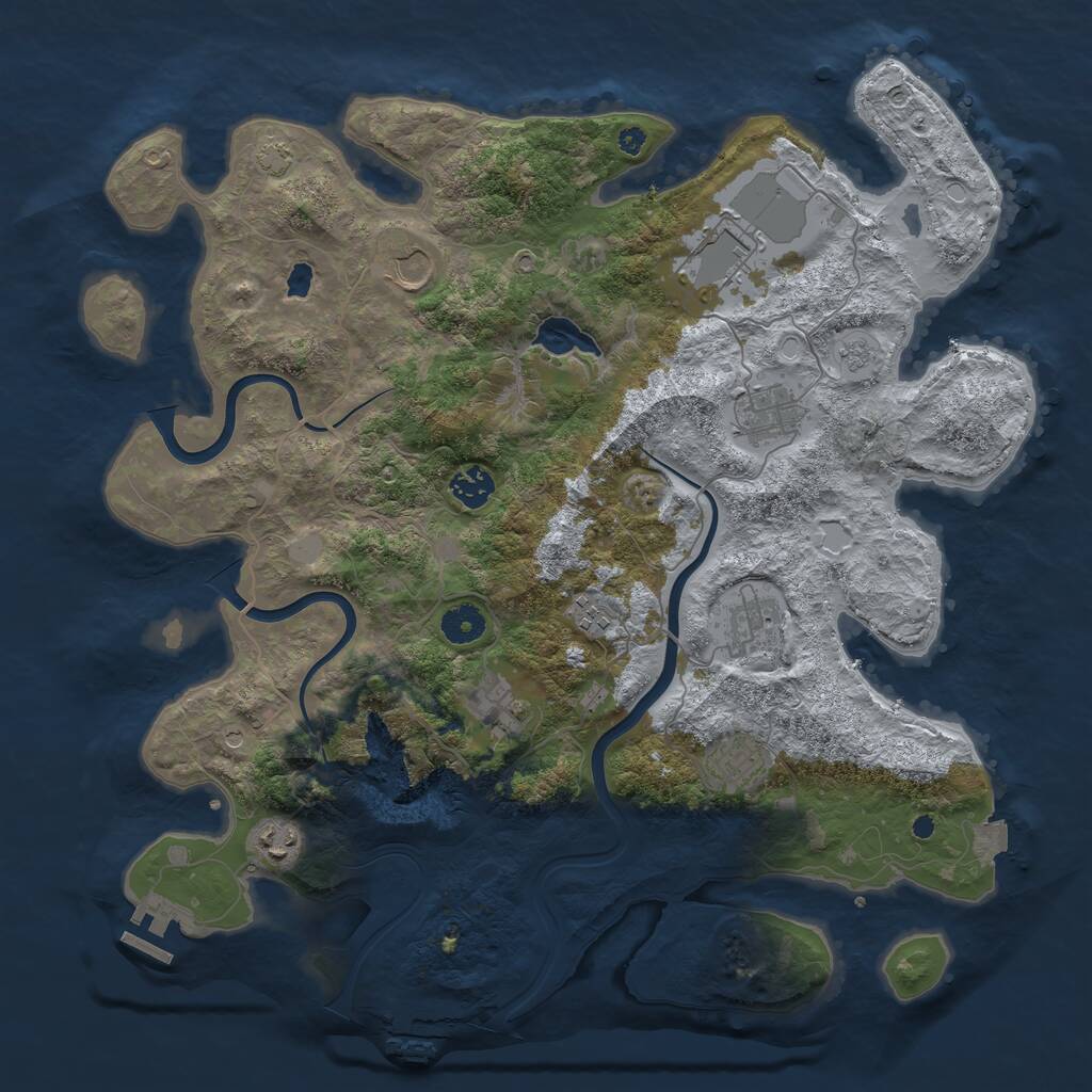 Rust Map: Procedural Map, Size: 4000, Seed: 6290849, 15 Monuments