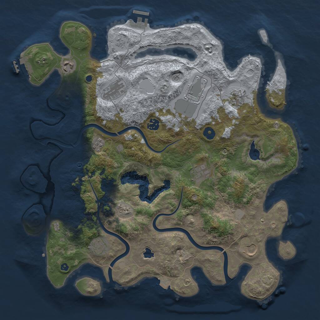 Rust Map: Procedural Map, Size: 4000, Seed: 3635628, 15 Monuments
