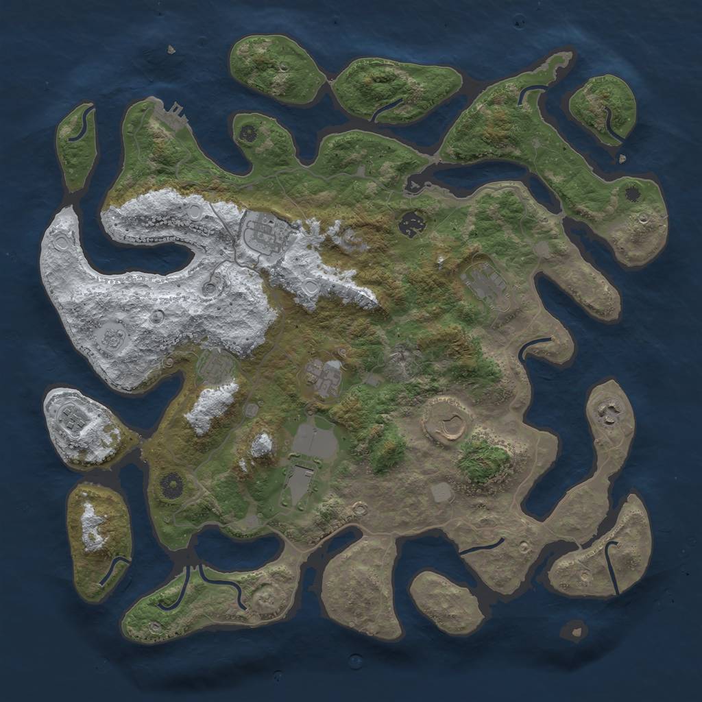 Rust Map: Procedural Map, Size: 4250, Seed: 1659909791, 17 Monuments