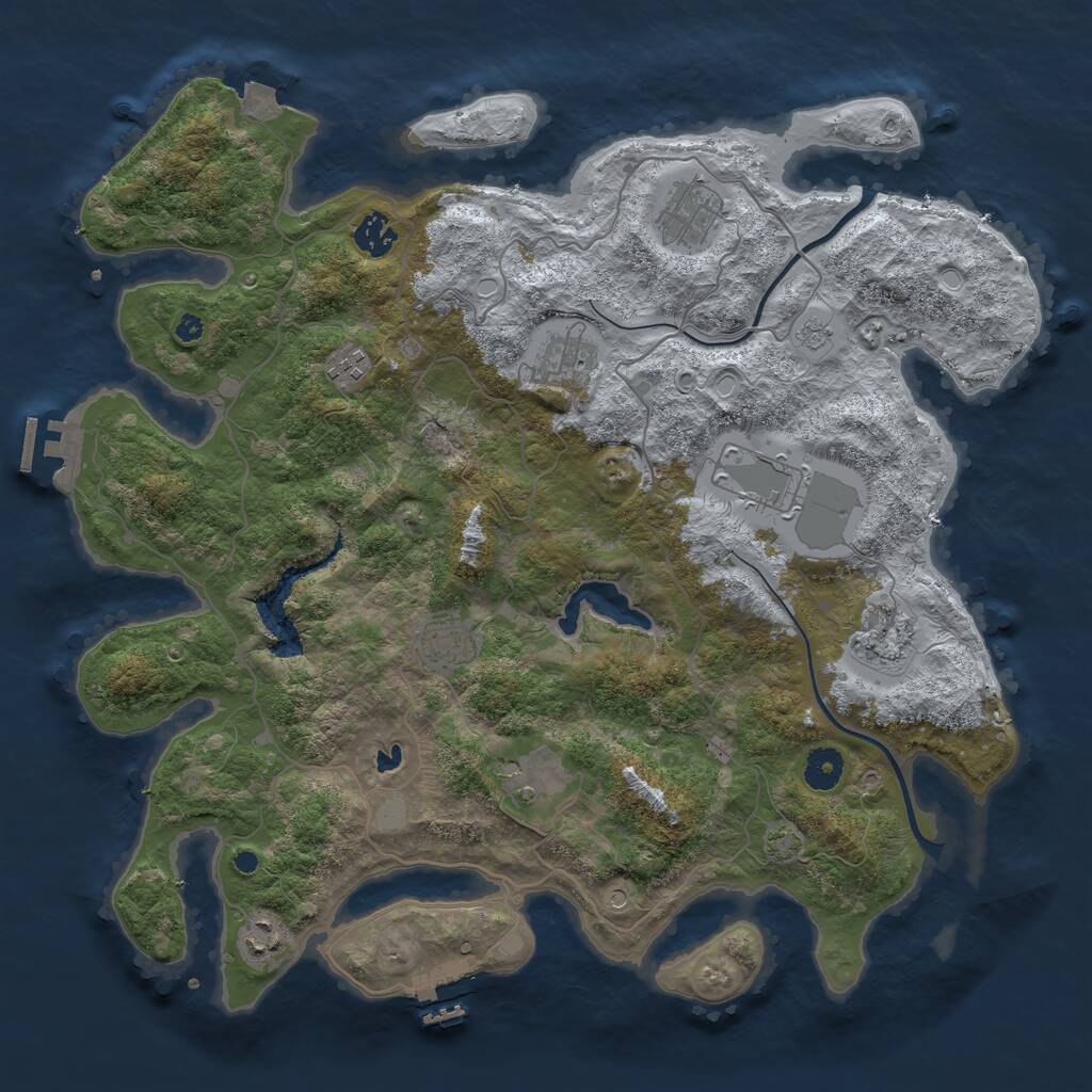 Rust Map: Procedural Map, Size: 4000, Seed: 5403882, 15 Monuments