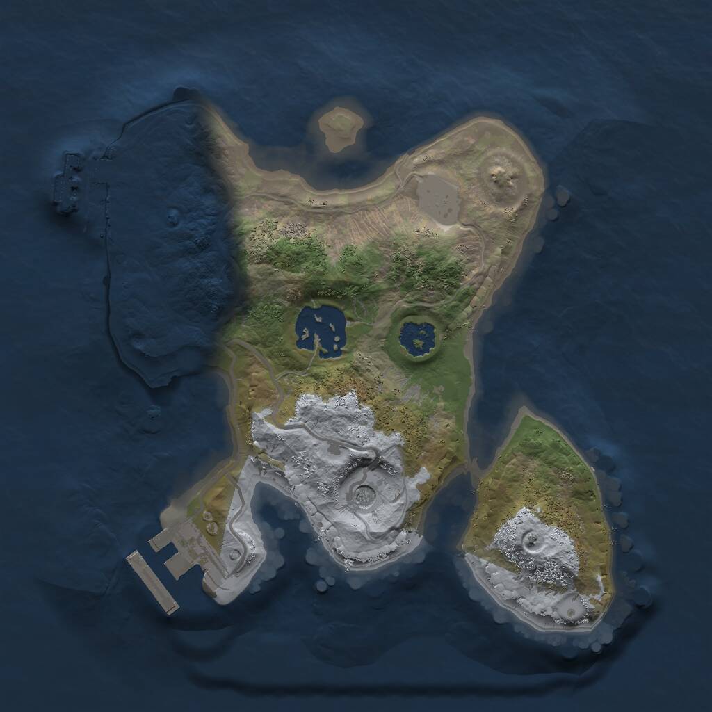 Rust Map: Procedural Map, Size: 2000, Seed: 17424, 5 Monuments