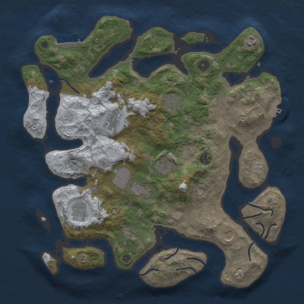 Rust Map: Procedural Map, Size: 4000, Seed: 4229664, 19 Monuments