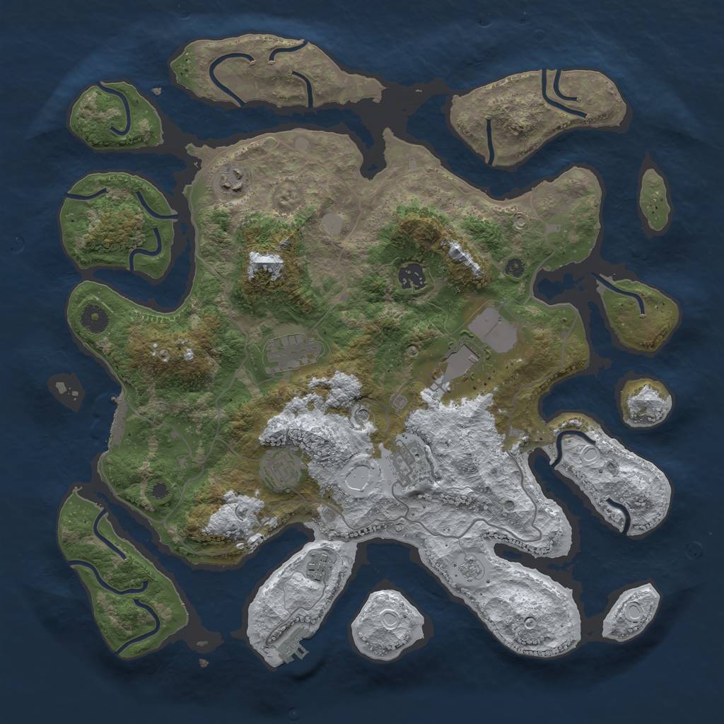 Rust Map: Procedural Map, Size: 4000, Seed: 5892666, 16 Monuments