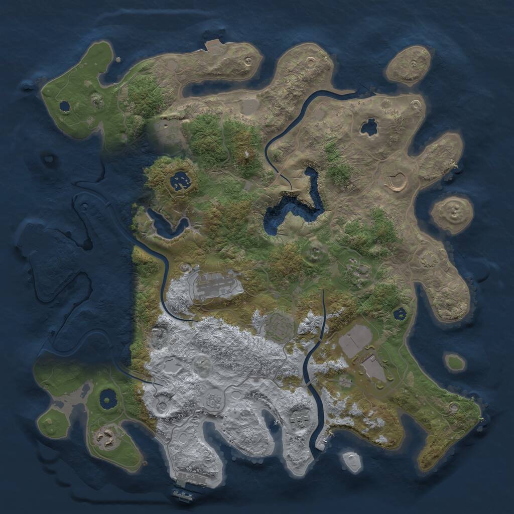 Rust Map: Procedural Map, Size: 4000, Seed: 4864153, 15 Monuments
