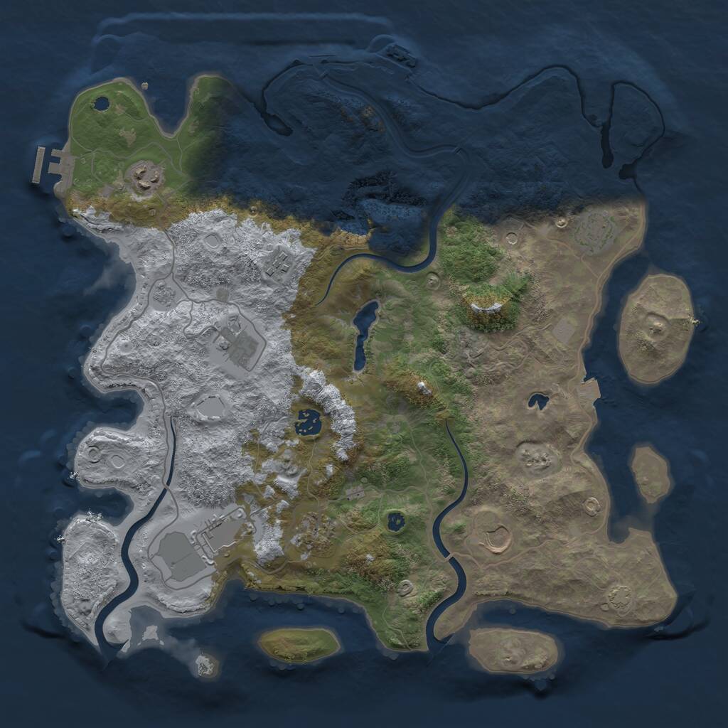Rust Map: Procedural Map, Size: 4000, Seed: 2527403, 14 Monuments