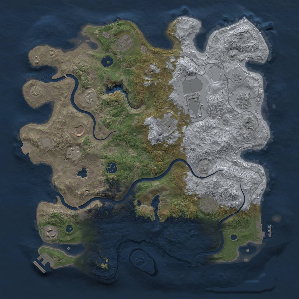 Rust Map: Procedural Map, Size: 4000, Seed: 12543, 15 Monuments