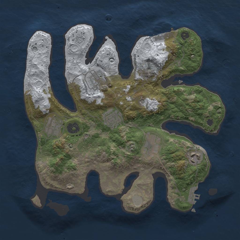 Rust Map: Procedural Map, Size: 3000, Seed: 2804157, 14 Monuments