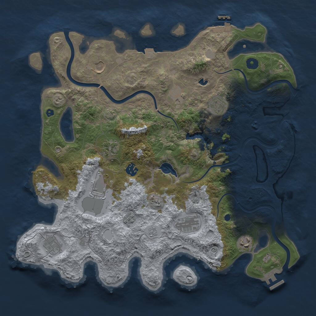 Rust Map: Procedural Map, Size: 4000, Seed: 6212454, 16 Monuments