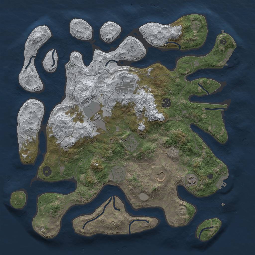 Rust Map: Procedural Map, Size: 4000, Seed: 4283757, 17 Monuments