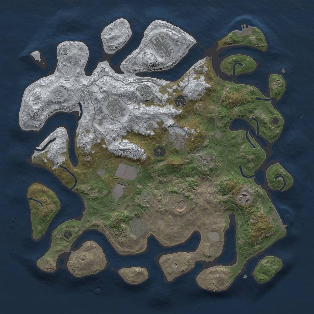 Rust Map: Procedural Map, Size: 4000, Seed: 3979299, 18 Monuments