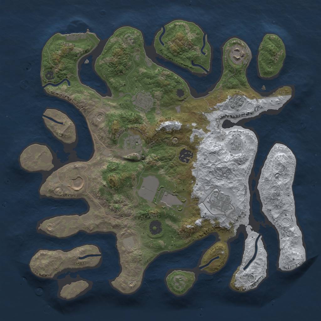 Rust Map: Procedural Map, Size: 3500, Seed: 8811006, 16 Monuments