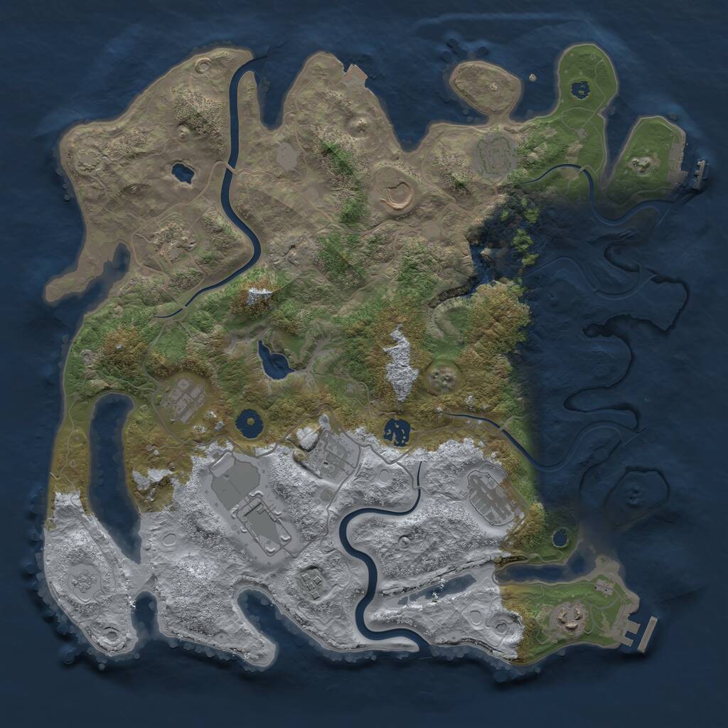 Rust Map: Procedural Map, Size: 4000, Seed: 2017036, 16 Monuments