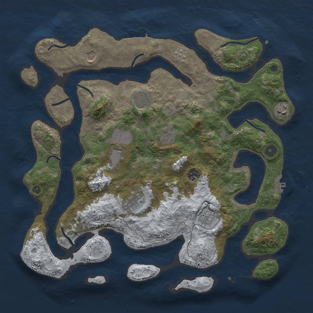 Rust Map: Procedural Map, Size: 4000, Seed: 1925807, 18 Monuments