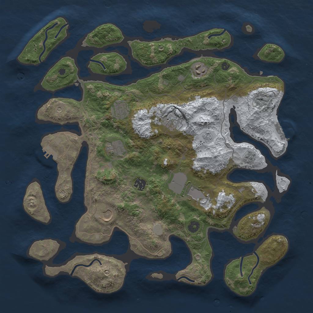 Rust Map: Procedural Map, Size: 4000, Seed: 1767796, 17 Monuments