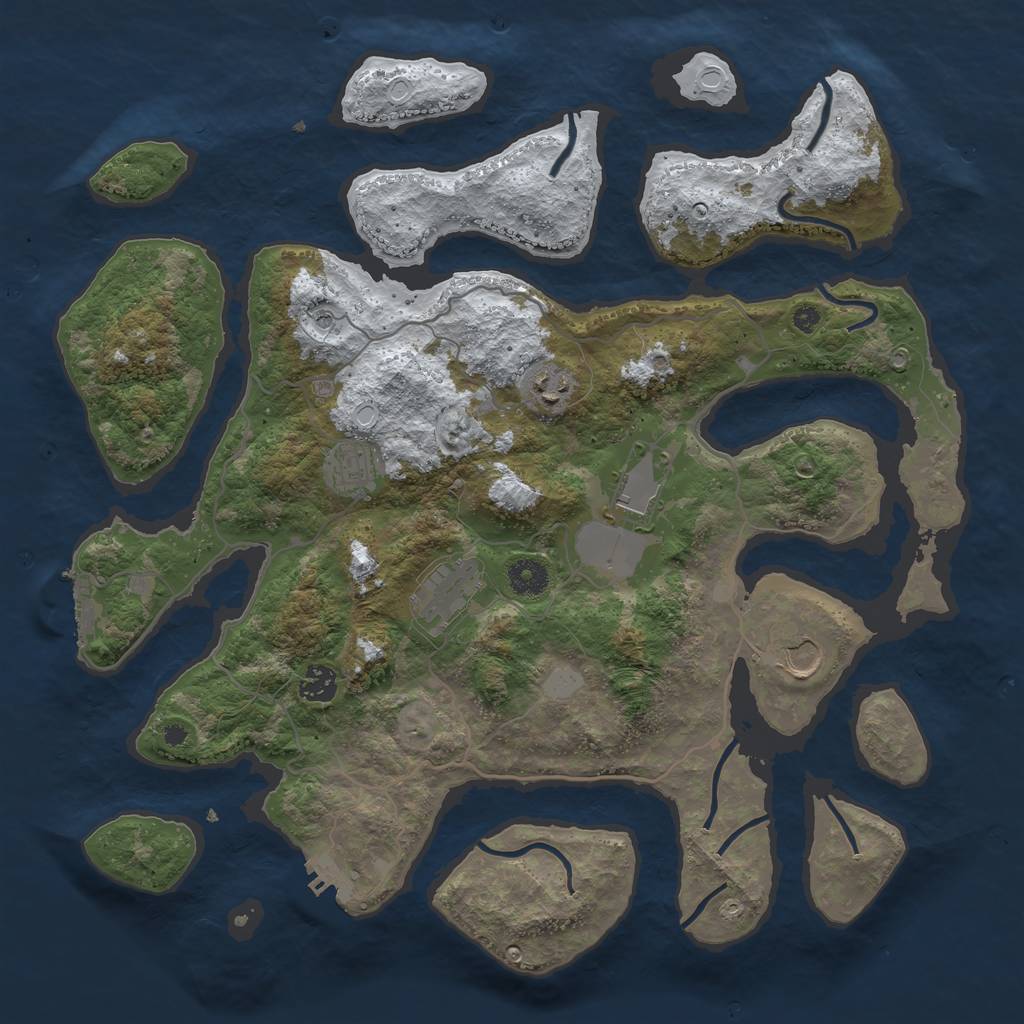 Rust Map: Procedural Map, Size: 4000, Seed: 298081, 14 Monuments