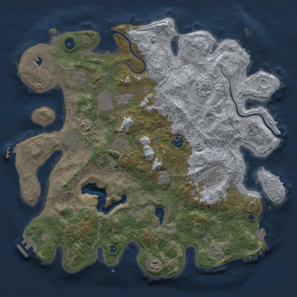 Rust Map: Procedural Map, Size: 4000, Seed: 5621348, 15 Monuments