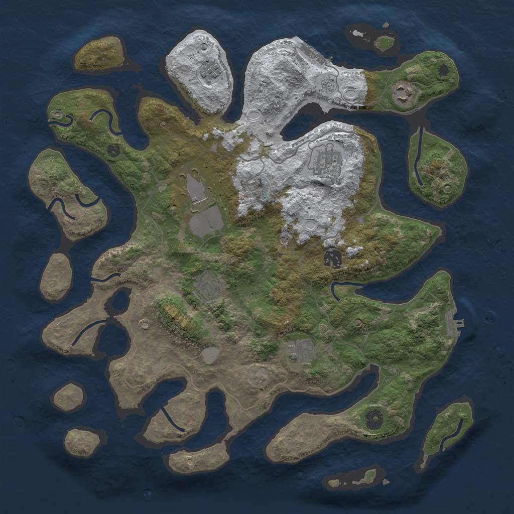 Rust Map: Procedural Map, Size: 4000, Seed: 4106137, 16 Monuments