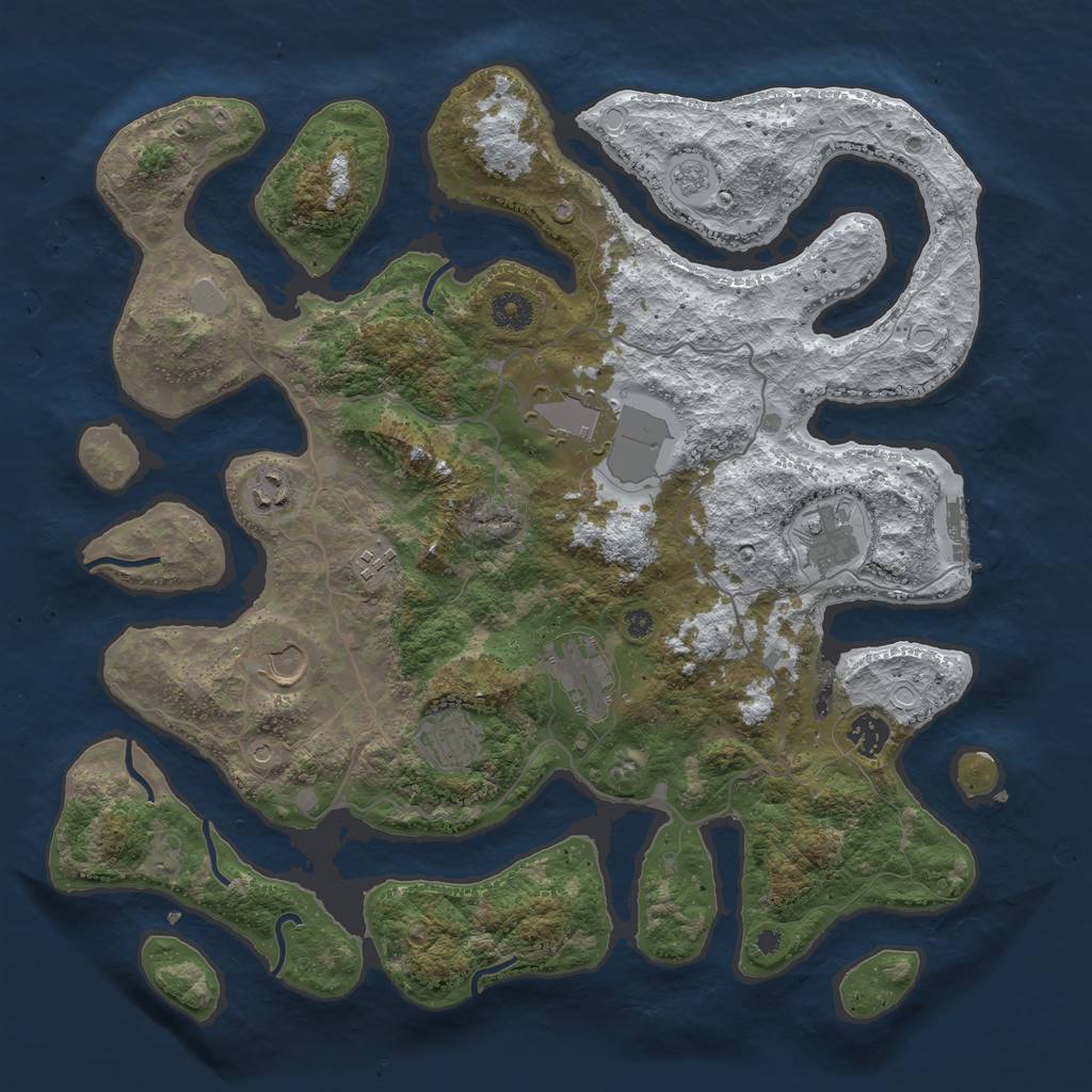 Rust Map: Procedural Map, Size: 4000, Seed: 2624712, 16 Monuments