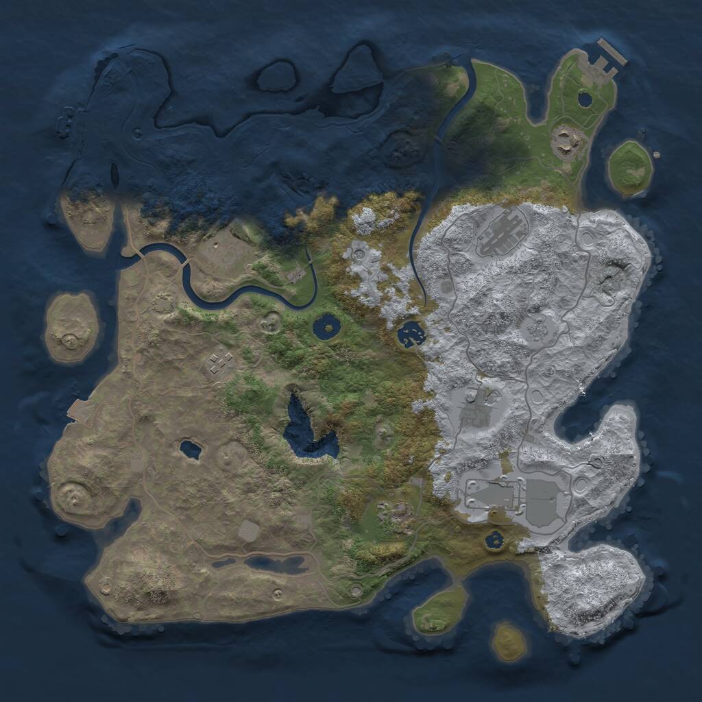Rust Map: Procedural Map, Size: 4000, Seed: 6398828, 14 Monuments