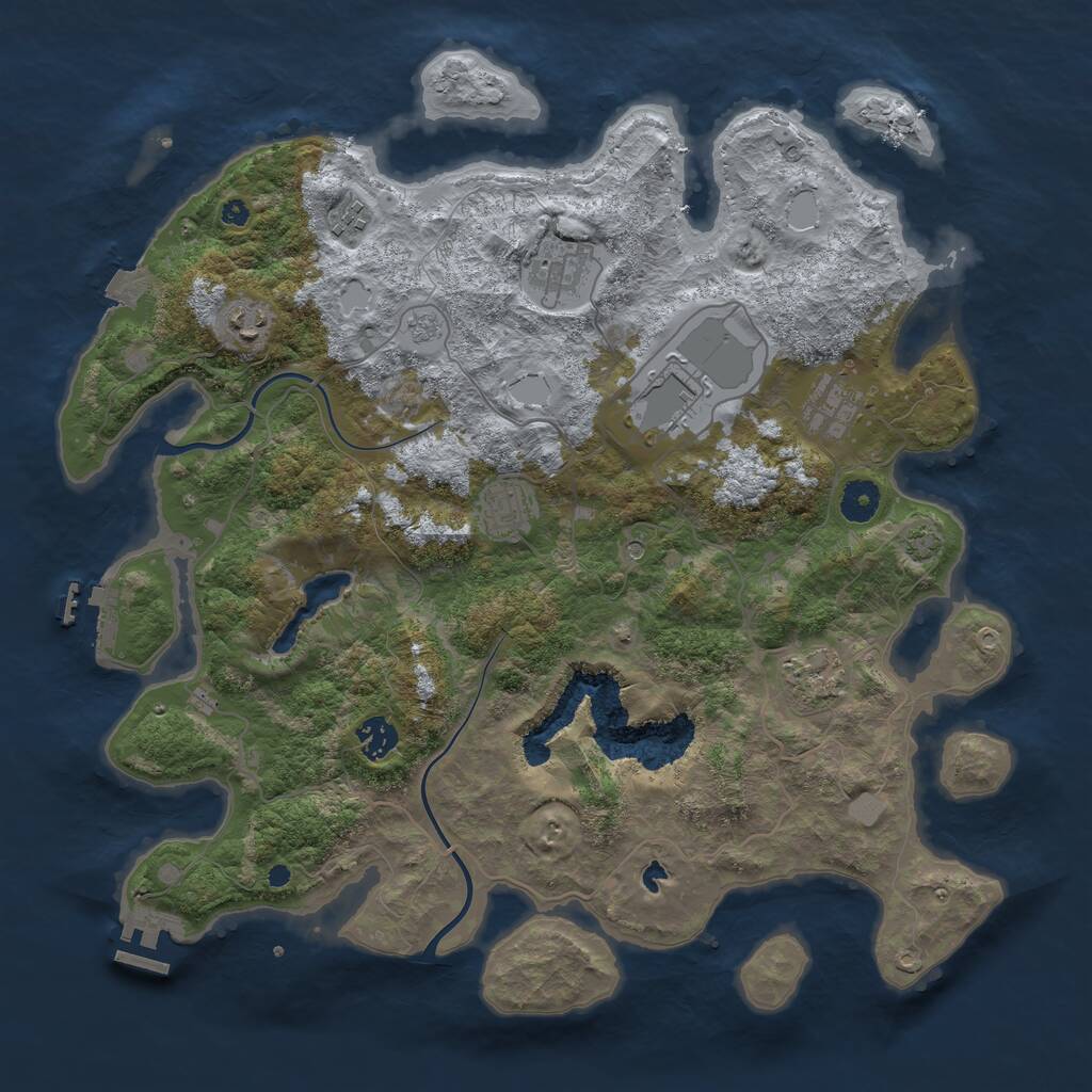 Rust Map: Procedural Map, Size: 4000, Seed: 5758790, 14 Monuments