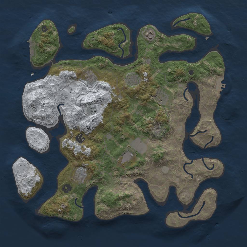 Rust Map: Procedural Map, Size: 4000, Seed: 6207696, 17 Monuments